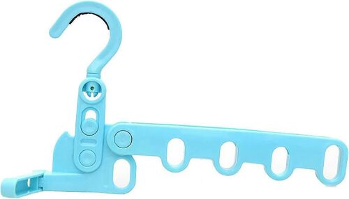 1 porte-manteau pliable, rotatif et antidérapant avec 5 trous pour buanderie, salle de bain, chambre (bleu)