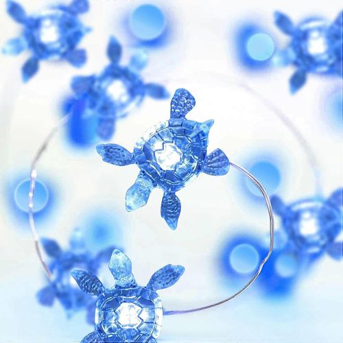 Guirlande Lumineuse Tortue De Mer, Thème Océan Estival, Guirlande Lumineuse En Forme D'animal Marin, 3 M, 20 Led À Piles