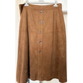 Ensemble Jupe Et Veste En Daim - Couleur Camel