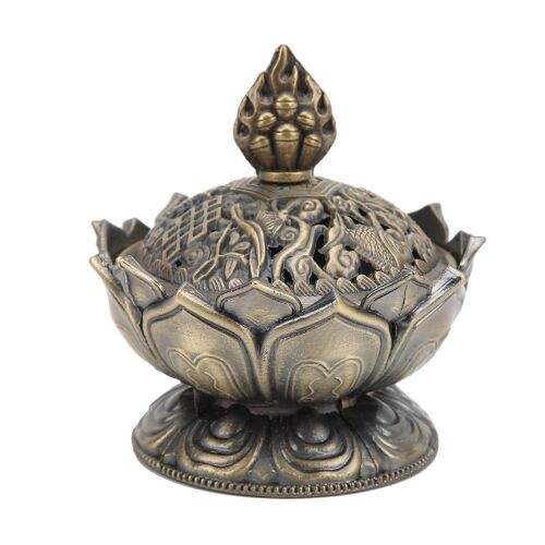 Brûleur d'encens Bronze Anticorrosion RustProof Durable Classique Brûleur à charbon pour la décoration de la maison
