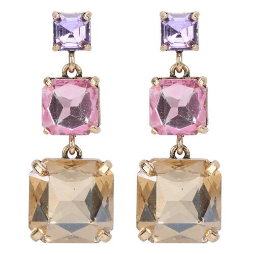Boucles D'oreilles Carrées Géométriques Exagérées Pendentifs D'oreille En Alliage De Mode Accessoires Pour Filles Womenchampagne