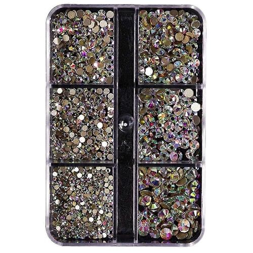Strass À Dos Plat De Taille Mixte,Non Hotfix Gemmes De Cristal Rondes Perles De Pierre De Verre Pour Le Visage Nail Art Vêtements Chaussures Sacs Bling Embellissements