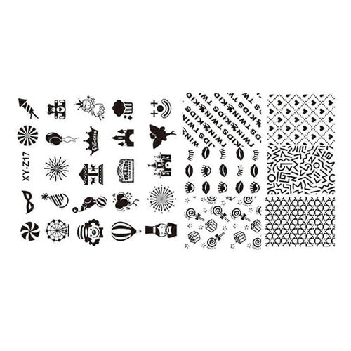 Plaque d'estampage Nail Art Rectangle en acier inoxydable Modèle d'image d'impression de manucure bricolage z17#