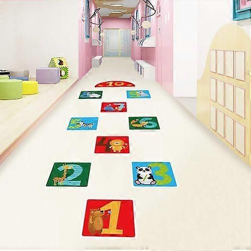 10 bricolage numéro Stickers muraux Hopscotch Game Floor Stickers amovibles - Home Decor