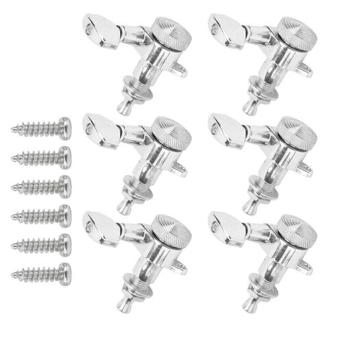 Verrouillage Guitare Corde Accordage Peg Métal Électrique Scellé Tête D'accordeur Clé Set Kit Silver6 Gauche Peg Set 6 Pcs