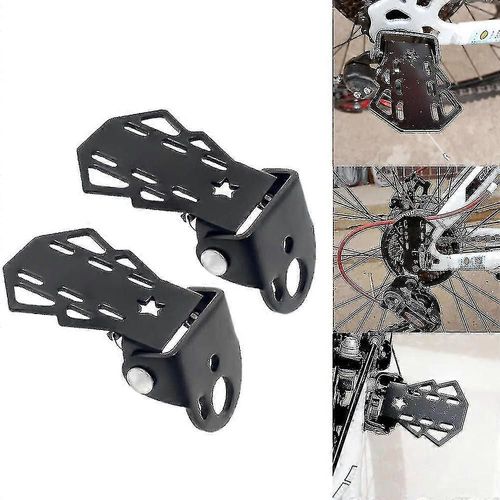 2pcs Vélo Arrière Pédale Pédale Vélo Repose-Pieds Pliable Pour Enfants Siège Arrière Sécurité Repose-Pieds Antidérapant