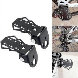 2pcs Vélo Arrière Pédale Pédale Vélo Repose-Pieds Pliable Pour Enfants Siège Arrière Sécurité Repose-Pieds Antidérapant