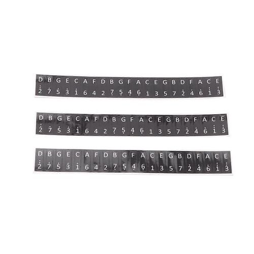3pcs Clés Autocollants 17 - Clé Kalimba Staff Étiquettes Pouce Piano Bouton Note De Musique Décorationnoir