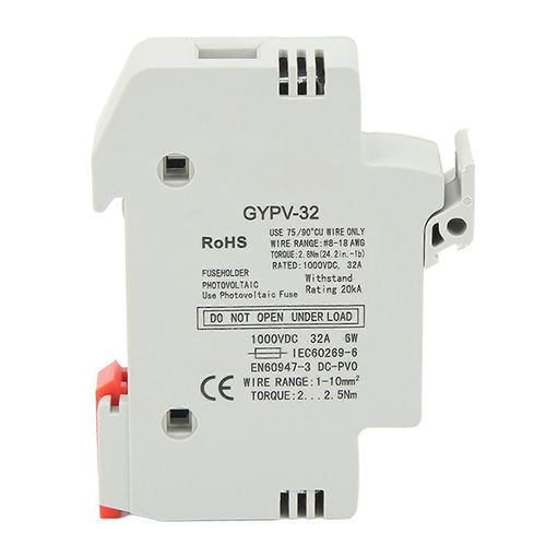 Porte-fusible Midget 1P 32A Base de support de fusible PC ignifuge pour système de production d'énergie photovoltaïque 1000VDC