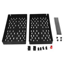 Chariot de rangement élargi à 2 niveaux avec panier grillagé,étagère de rangement portable au sol pour bureau ou dortoir