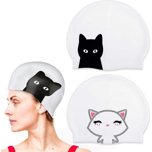 2 Pcs Bonnets De Bain Mignons Pour Les Femmes Adultes,Bonnets De Bain En Silicone Doux 