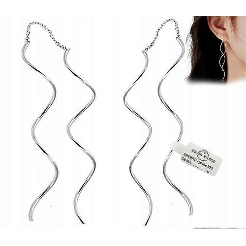 Boucles D'oreilles En Argent Sterling 925 Longues Suspendues