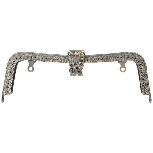 Cadre De Sac À Main En Métal DIY Kiss Fermoir Serrure Rétro En Relief Poignée Accessoires De Quincaillerie 20cmBronze B01-02700476