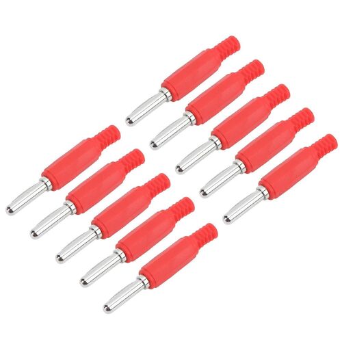 10pcs J.10023 4mm Fiche Banane Professionnelle En Laiton 4mm Mâle Fiche Banane Pour Accessoires De SécuritéRouge