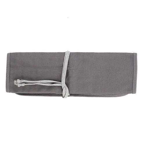 Toile Grise Pinceau Titulaire Peinture Pen Roll Up Bag Case Stationery Pen Rangement Pochette