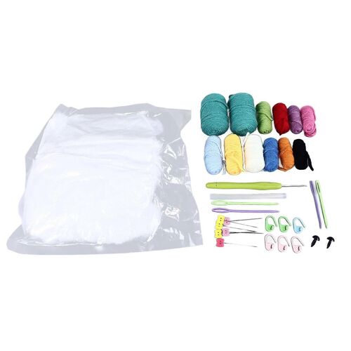 Kit De Dmarrage Au Crochet,Motif Uf De Dinosaure,12 Fils Colors,Coordination Il-Main,Kit De Crochet Pour Dbutants,Enfants Et Famille