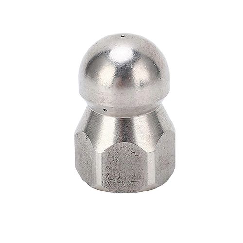 Buse de nettoyeur haute pression 5 000 psi,buse de nettoyage de dragage de tuyaux,buse de jet en acier inoxydable,tête sphérique avant 1 arrière 3 trous G3/8 po