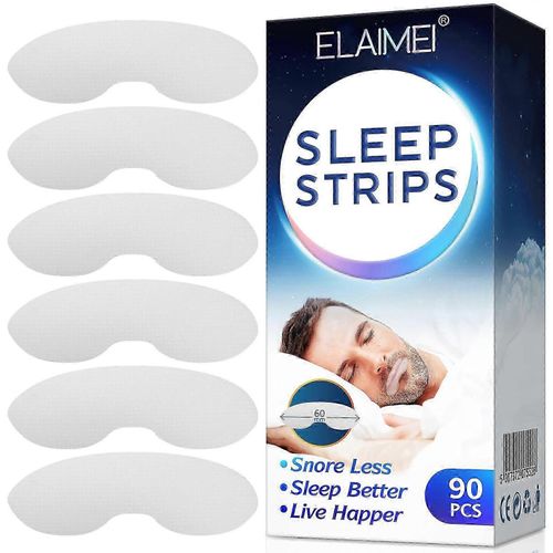 Bandes Anti-Ronflement 90 Pices/Bote,Le Patch Bouche Ferme Amliore La Respiration Nasale,Rduit Le Ronflement Et Le Sommeil 