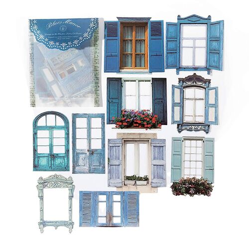 10pcs Window Frame Stickers Hollow Out Multifunction Décoratif Cadre De Fenêtre Collage Carte Autocollants Pour Journal Scrapbooking
