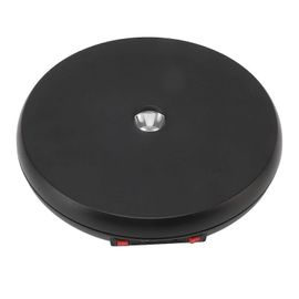 Table d'exposition rotative électrique avec éclairage LED, 25 cm, silencieuse, capacité de charge de 20 kg, support d'exposition pour bijoux, noir