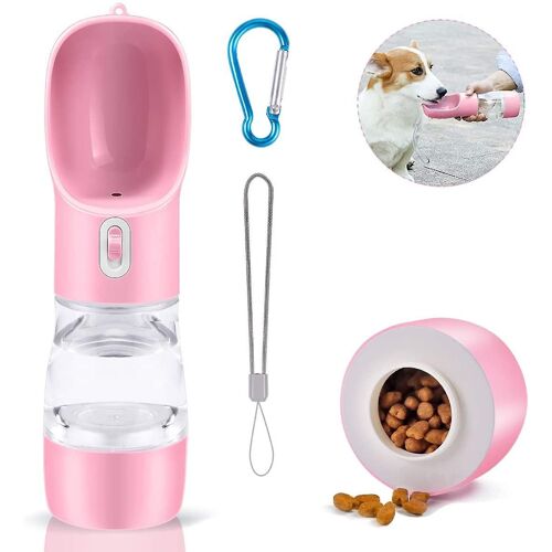 Gourde Pour Chien, Bouilloire Portable, Gobelet Multifonction Pour Chiens Et Chats (Rose/258 Ml)