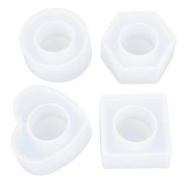 Moule En Silicone Pour Boîte De Rangement En Cristal Époxy,Forme Hexagonale,Ronde Et Carrée,Pour Serviette De Salle À Manger