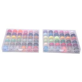 72 Couleurs Fil De Canette Transparent De Haute Qualité avec 2 Pcs Boîte En Plastique Machine À Coudre Accessoires72 Couleurs Bobine Fil (2 boîtes)