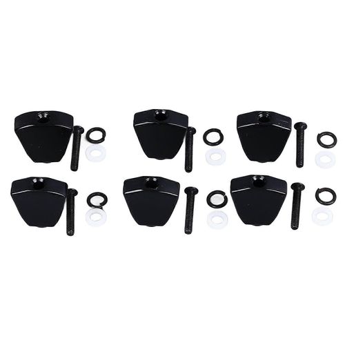 6pcs Accordeur De Guitare Machine Poignée Accordage Clé Bouton Tête Métal Guitare Accordage Cheville Bouton Noir