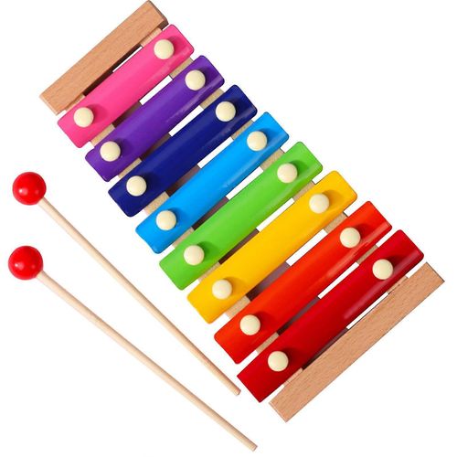 Xylophone Pour Enfants 8 Tons Barres Colorées Glockenspiel Professionnel En Bois Avec 2 Maillets En Bois De Pin