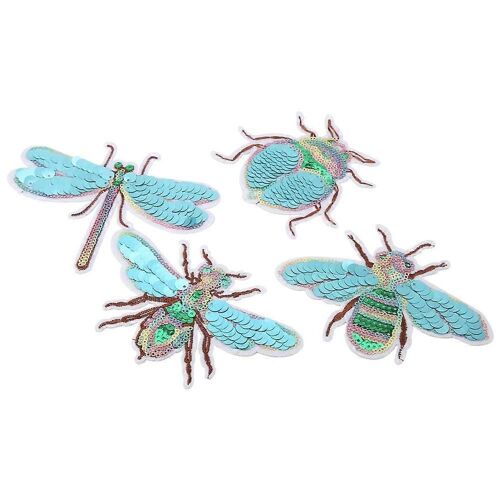 4 Pcs Mignon Insecte Broderie Patchs Couture Décoration Patch Diy Vêtements Applique