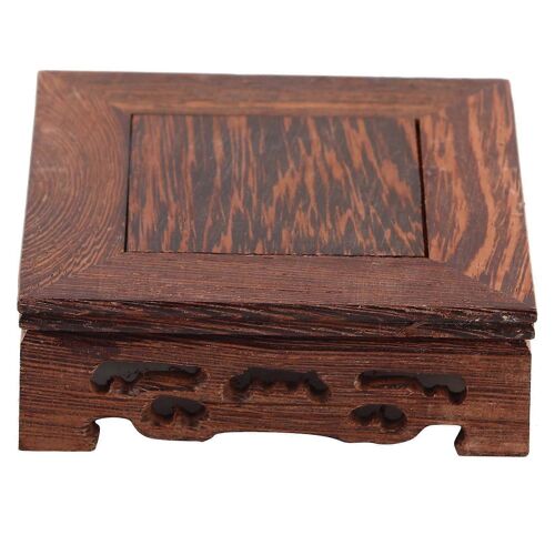 délicate petite théière carrée Base Vase Décoration Bois Massif Bonsaï Piédestal Base En Bois (#2)