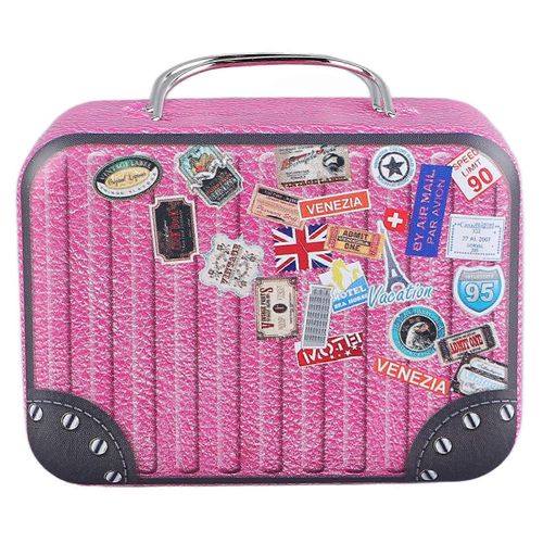 Boîte à musique de valise Belle boîte à musique de valise Boîte à musique en métal pour anniversaire Saint-Valentin Noël Rose Bagage Type 3
