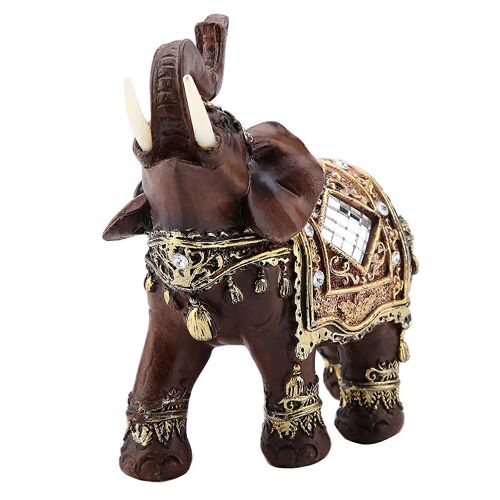Lucky Feng Shui Grain De Bois Éléphant Statue Sculpture Richesse Figurine Cadeau Décoration De La Maison (L)