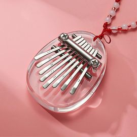 8 Tons Kalimba Acrylique Pouce Piano Mini Accessoires Innovants Instruments De Loisirs De Plein Air Enfants Cadeau Type De Cristal Avec Écharpe