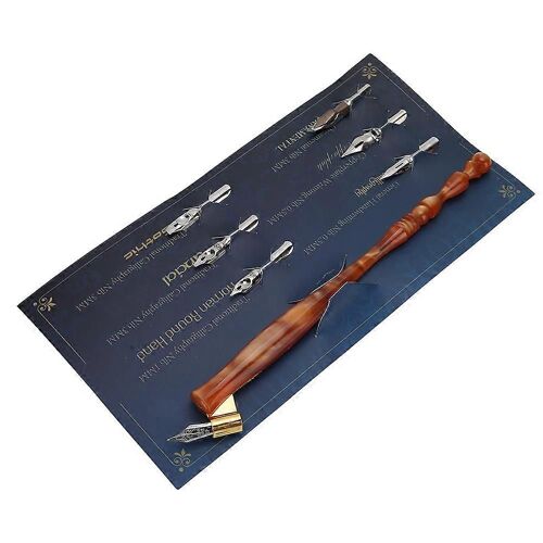 Stylo Dip Innovant Beau Avec 6 Pcs Plumes Pour La Calligraphie Anglaise Pratiquer Gift Givingbrown