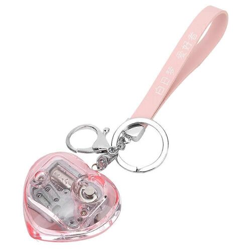 Boîte À Musique En Forme De Coeur Porte-Clés Boîte À Musique Ornement Maison Bureau Décor Enfants Jouets Musicaux Cadeauxrose