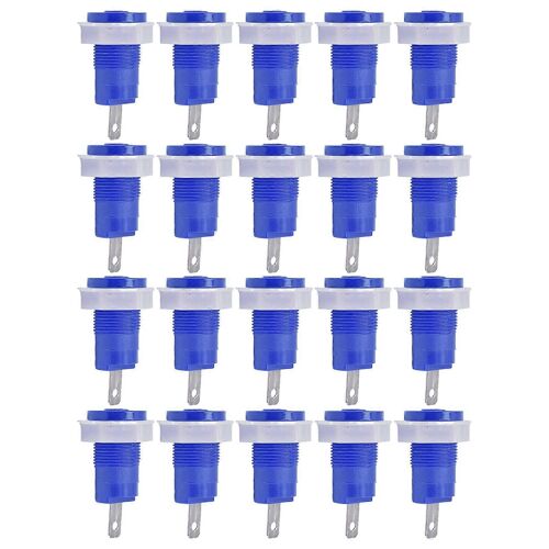 20Pcs Banana Socket Binding Post Adaptateur En Laiton Coffre-fort Type De Soudure Borne de Mise À La Terre 4mm 402 1KV 32ABlue