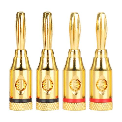 Plaqué Or Cuivre Pur Audio Haut-Parleur Câble Connecteur Banane Tête Fiche