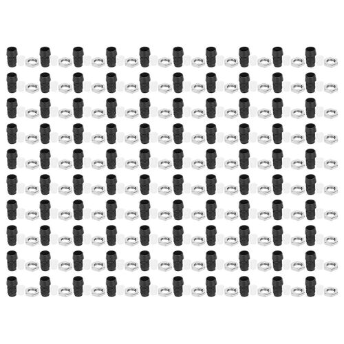 100 Set LED Support Plastique Chromé 3mm pour Diodes Électroluminescentes Ampoule Noir