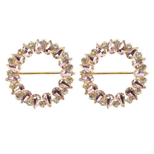 2 Pcs Écharpe Anneau Clips Strass Chemise Cravates Clips Rond Métal Taille Boucle Clip T Shirt Cravate Pin pour Vêtements Chapeau Ceinture Décor