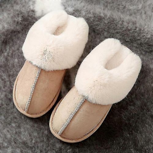 Chaussons En Coton De Mode,Pantoufles D'hiver Pour Femmes,Taille 40-41,Kaki