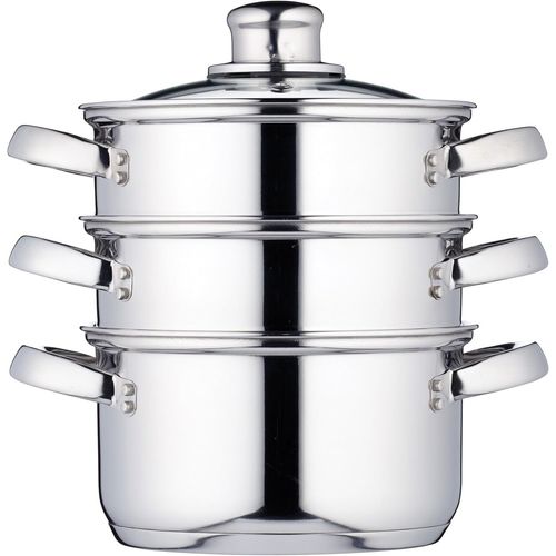 ASFASFq-Kitchen Craft Cuiseur vapeur 3 niveaux Transparent 16 cm