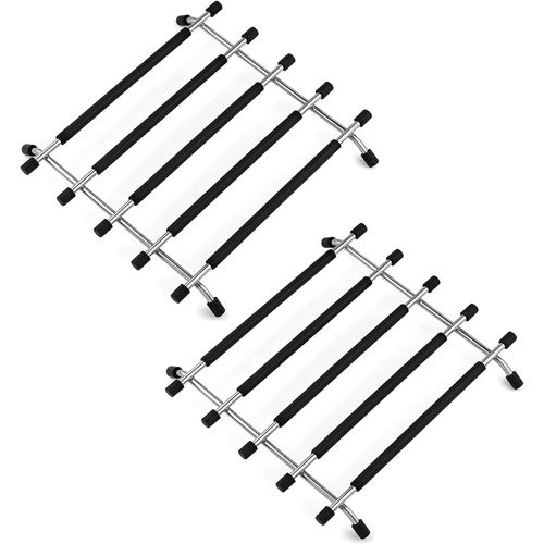 Kalanka-Dessous De Plat Pour Plan De Travail De Cuisine 2 Pièces - Noir Protecteur De Plan De Travail De Cuisine Dessous De Plat En Acier Inoxydable Avec Base Antidérapante