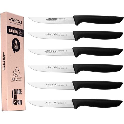 Tianyi-Serie Nice - Ensemble De Couteaux De Cuisine, 6 Pièces, Couteaux À Légumes 110 Mm, + Couteau De Table, Récipient 100% Écologique, Acier Inoxydable Nitrum