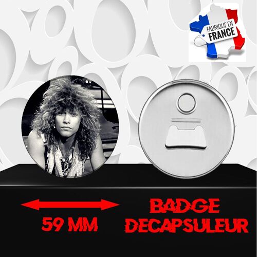 Magnet Décoratif Décapsuleur Aimanté 59 Mm Groupe Rock Bon Jovi 485