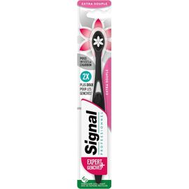 Asfasfq-Signal Professionnel ¿ Brosse À Dents Expert Gencives + Charbon ¿ Extra Souple, Douce Pour Les Gencives, 4x Moins De Pression ¿ Poils Infusés Au Charbon ¿ Nettoyage Précis ¿ Emballage 85% Rec