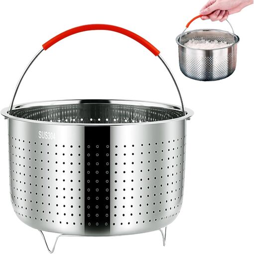 Grille Vapeur En Acier Inoxydable Pour Autocuiseur - Dimensions 20 X 20 X 7 Cm