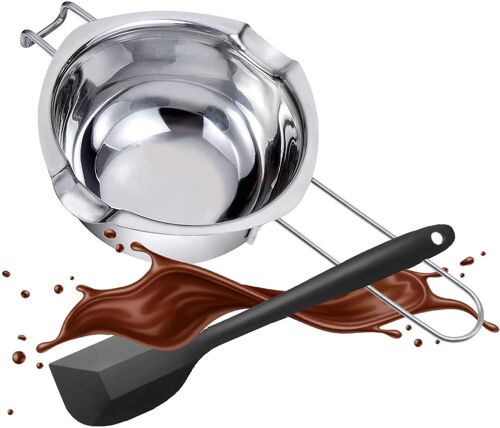 Jexnovashop-Recipient A Bain-Marie ,Noxydable Beurre Melting Pot,Chaudières Universelles En Acier Inoxydable,Pot De Fusion Pour Bain-Marie,Bol De Fusion Pour Bain-Marie Durable Pour La Chauffage Choc