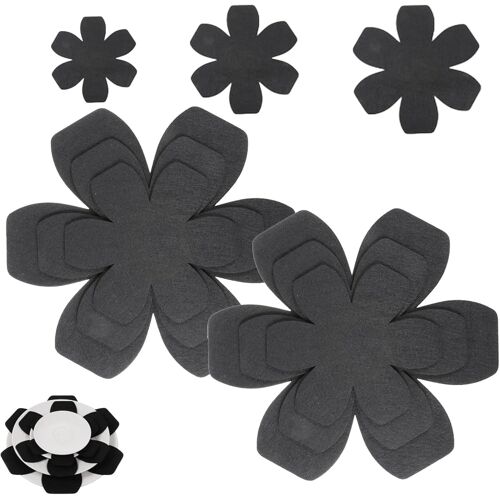 Jexnovashop-Lot De 6 Protections De Poêles Empilables En 3 Tailles, 15/20/26 Cm, Séparateurs En Feutre Noir