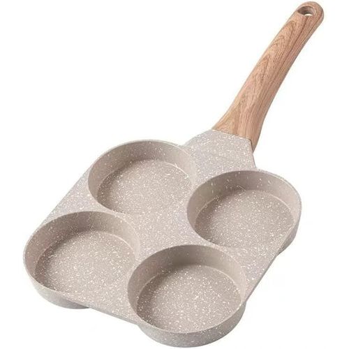 Kyaoayo-Poêle À Pancakes 4 Trous, Anti-Adhésive Poêle À Oeufs, Poêle À Omelette Pour Le Petit Déjeuner, Hamburgers Aux Oeufs, Galettes De Légumes, Convient Aux Cuisinières À Gaz, Cuisinières À Induct